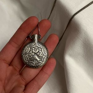 Vintage Silver Perfume Bottle Necklace